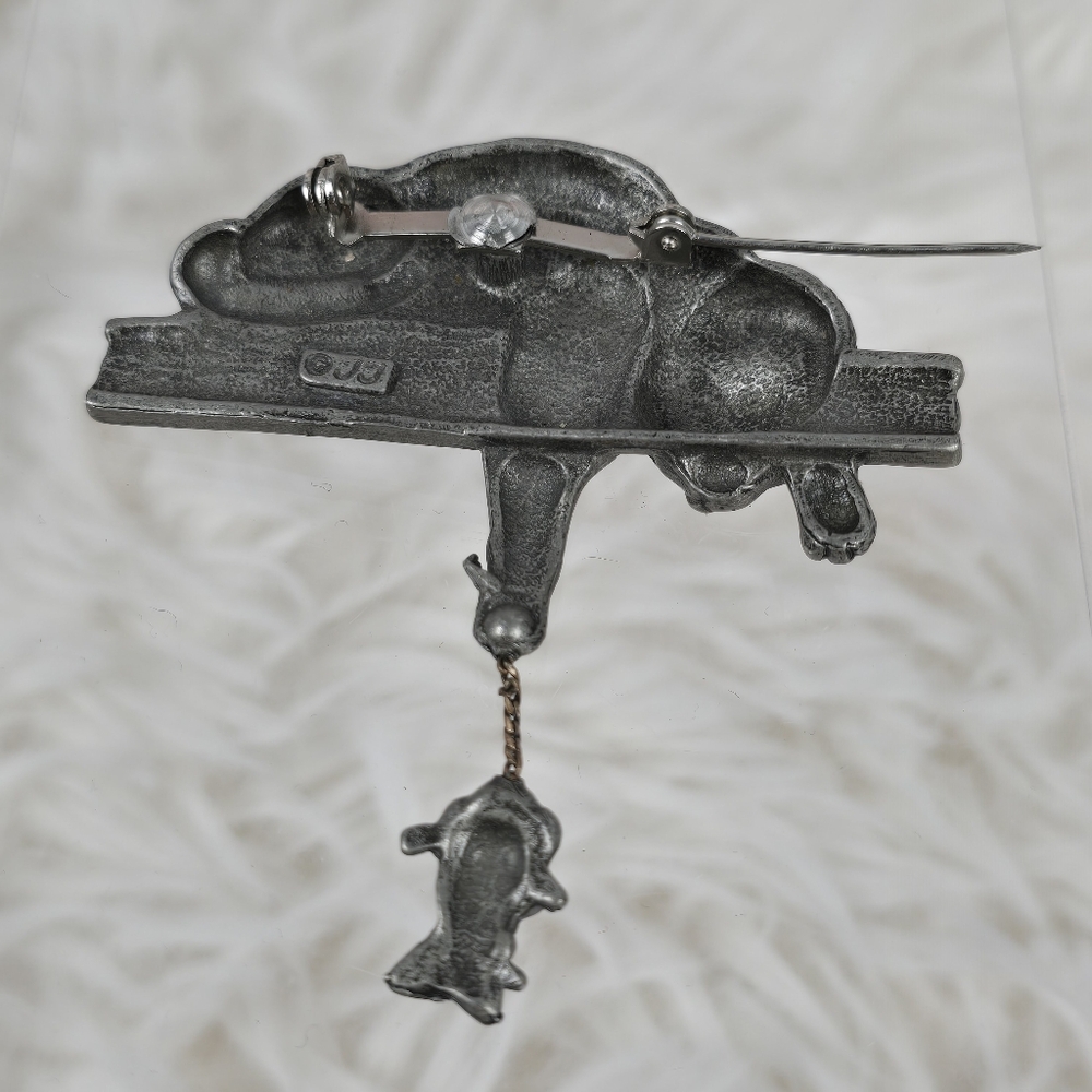 Jonette Jewelry Cat and Mouse Vintage Brooch - Picture 9 of 9
